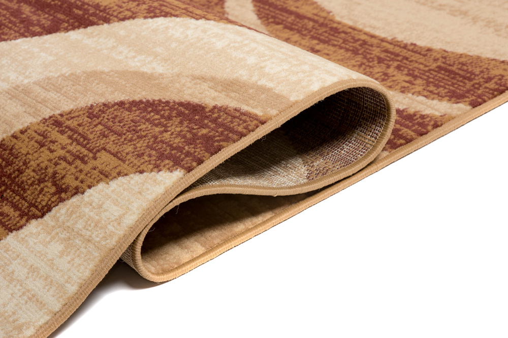 DREAM Tapis Moderne Abstrait Vagues Beige Marron Fin