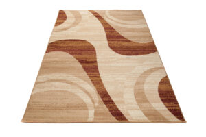 DREAM Tapis Moderne Abstrait OndesEcru Beige Marron Fin