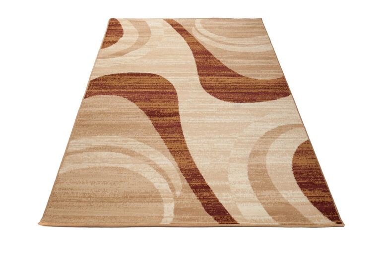 DREAM Tapis Moderne Abstrait OndesEcru Beige Marron Fin