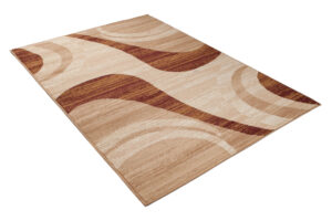 DREAM Tapis Moderne Abstrait OndesEcru Beige Marron Fin