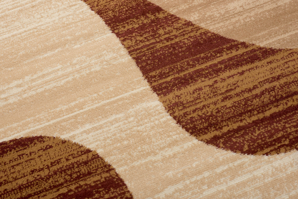 DREAM Tapis Moderne Abstrait OndesEcru Beige Marron Fin