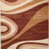 DREAM Tapis Moderne Abstrait Vagues Marron Beige Fin