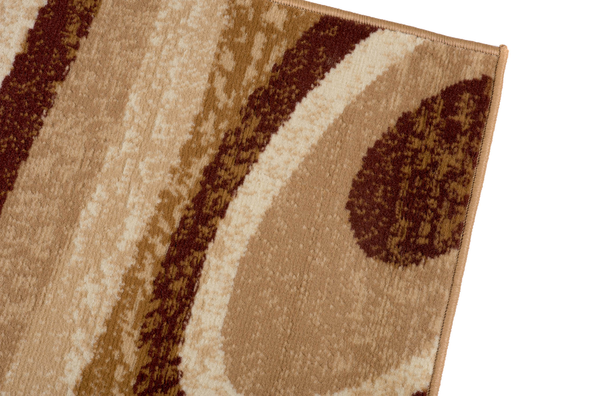 DREAM Tapis Moderne Abstrait Vagues Marron Beige Fin