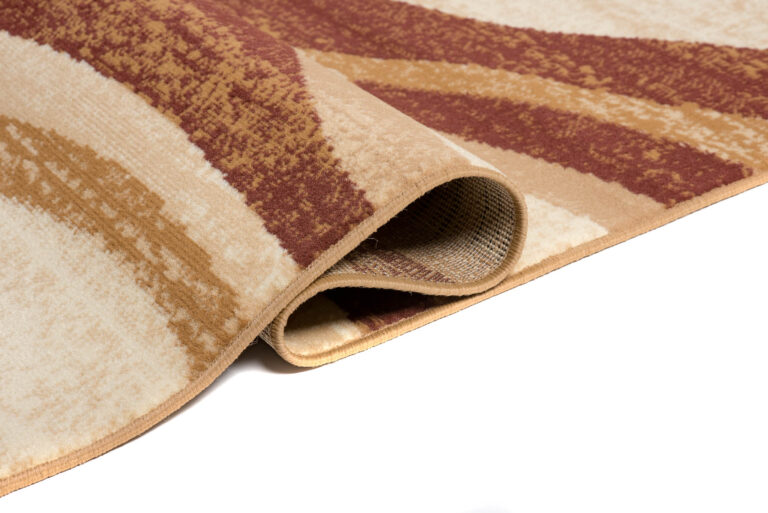 DREAM Tapis Moderne Abstrait Vagues Marron Beige Fin