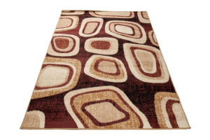 DREAM Tapis Moderne Géométrique Pierres Marron Beige Crème Fin