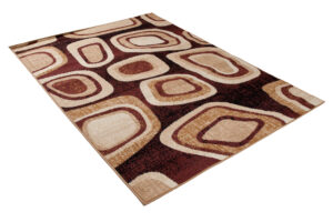 DREAM Tapis Moderne Géométrique Pierres Marron Beige Crème Fin