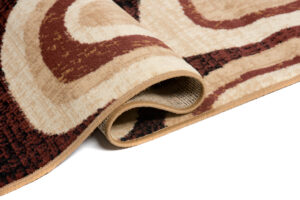 DREAM Tapis Moderne Géométrique Pierres Marron Beige Crème Fin