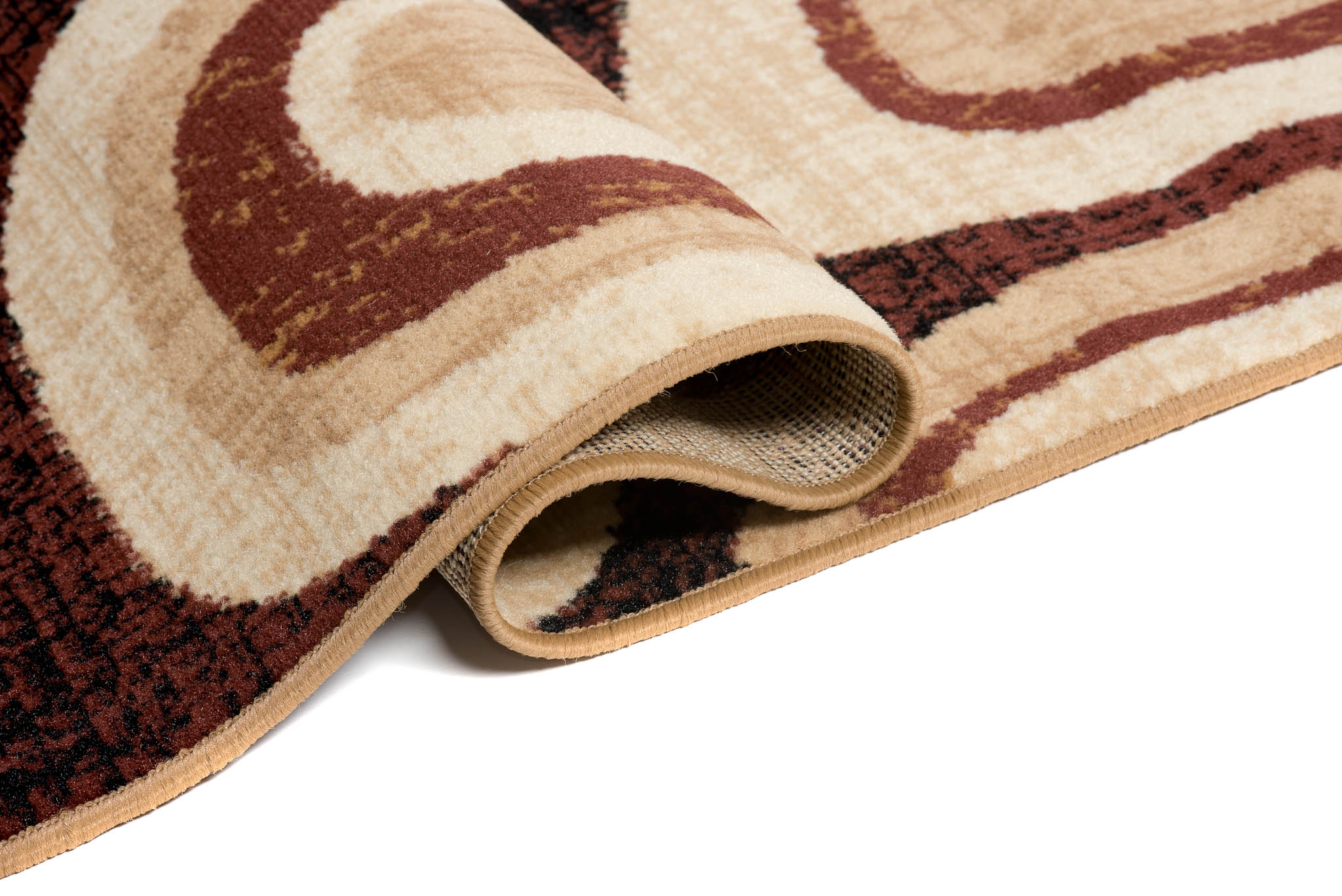 DREAM Tapis Moderne Géométrique Pierres Marron Beige Crème Fin