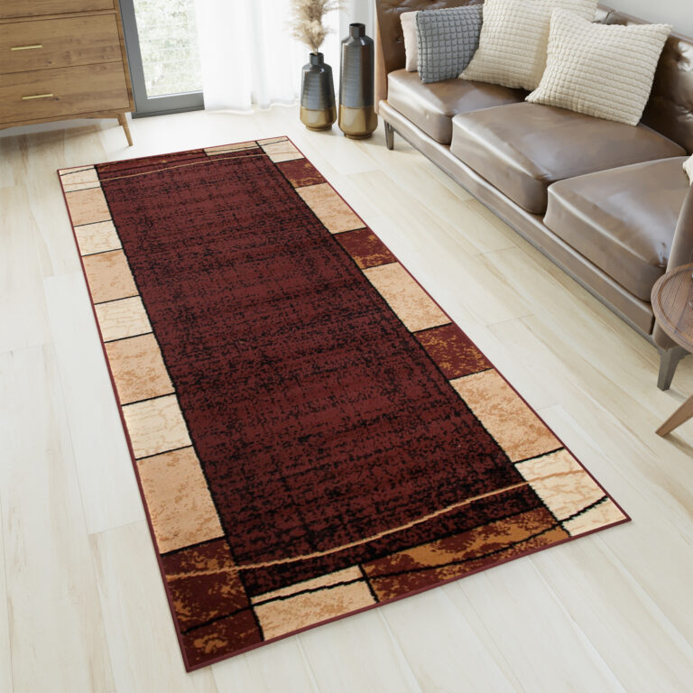 Tapis De Passage Dream Marron Géométrique Cadre