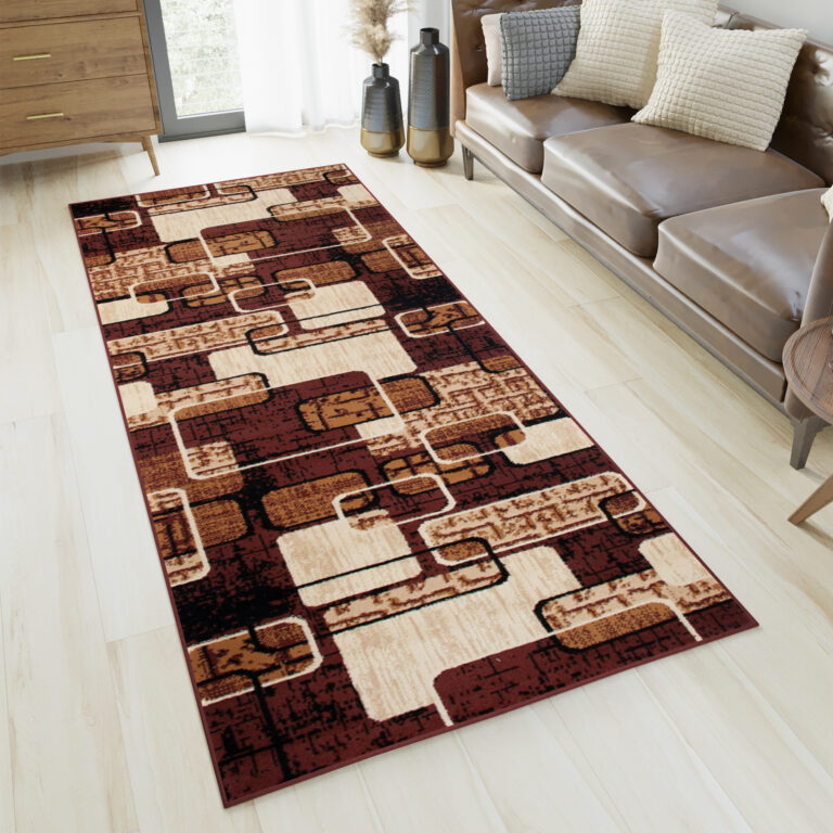 Tapis De Passage Dream Marron Géométrique Rectangles
