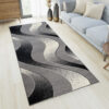 Tapis De Passage Dream Moderne Gris Clair Vagues