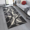 Tapis De Passage Dream Gris Blanc Cadre Cercles