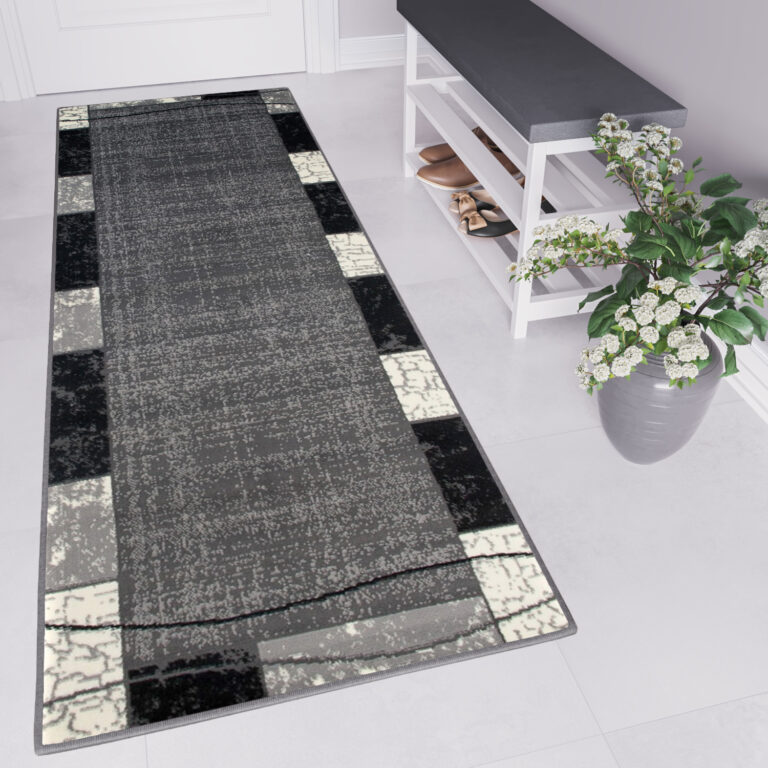Tapis De Passage Dream Gris Géométrique Cadre