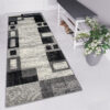 Tapis De Passage Dream Géométrique Gris Noir Rectangles