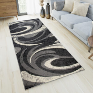 Tapis De Passage Dream Abstrait Gris Petites Vagues