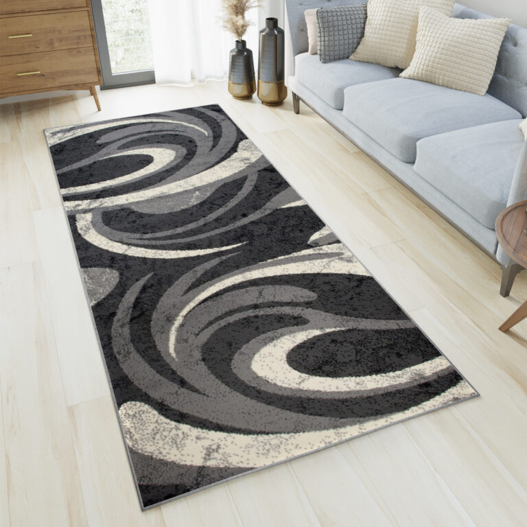 Tapis De Passage Dream Abstrait Gris Petites Vagues