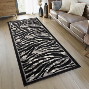 Tapis De Passage Dream Moderne Gris Noir Imprimé Animal