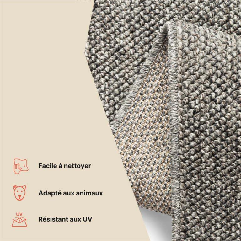 Tapis Extérieur Calma Gris Foncé