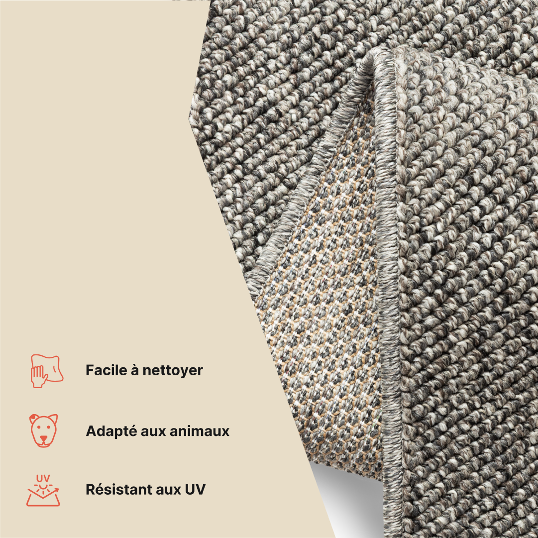 Tapis Extérieur Calma Gris Foncé