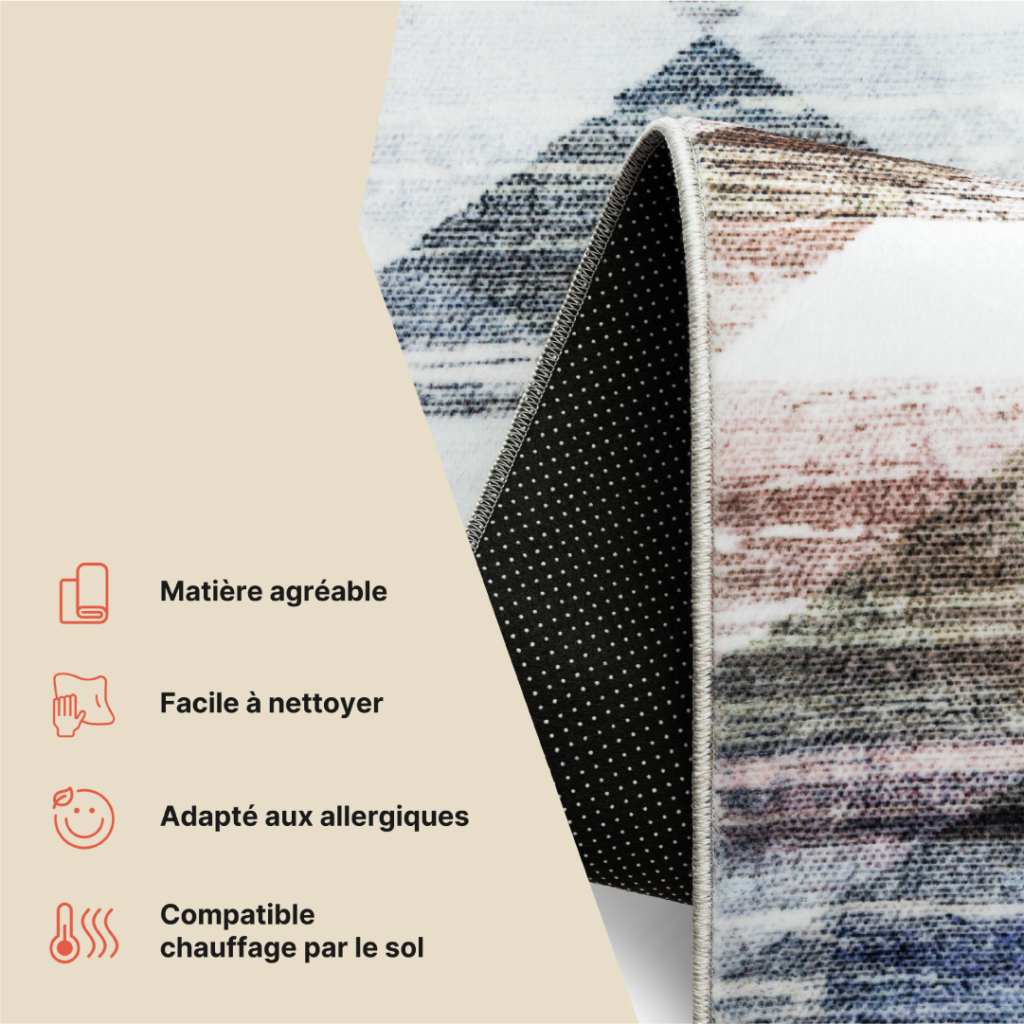 Tapis Venezia Géométrique Moderne Multicolore Antidérapant