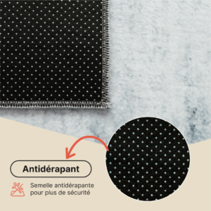 Tapis Venezia Abstrait Moderne Bleu Gris Antidérapant