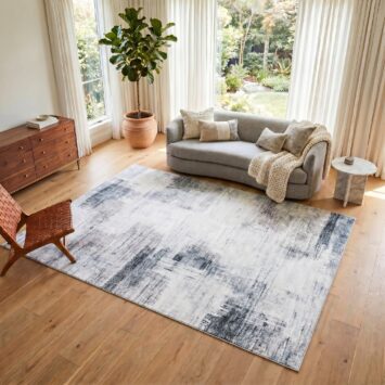 Tapis Venezia Abstrait Moderne Bleu Gris Antidérapant