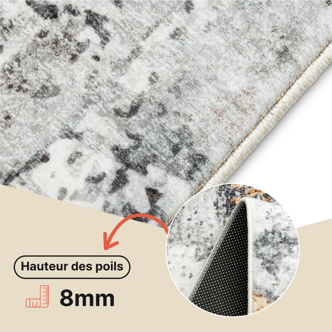 Tapis Bari Abstrait Multicolore Antidérapant