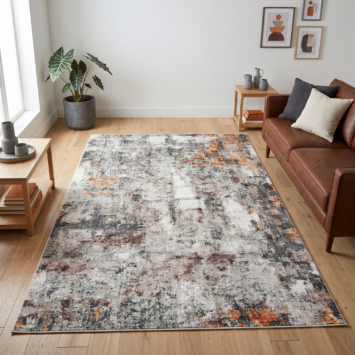 Tapis Bari Abstrait Multicolore Antidérapant