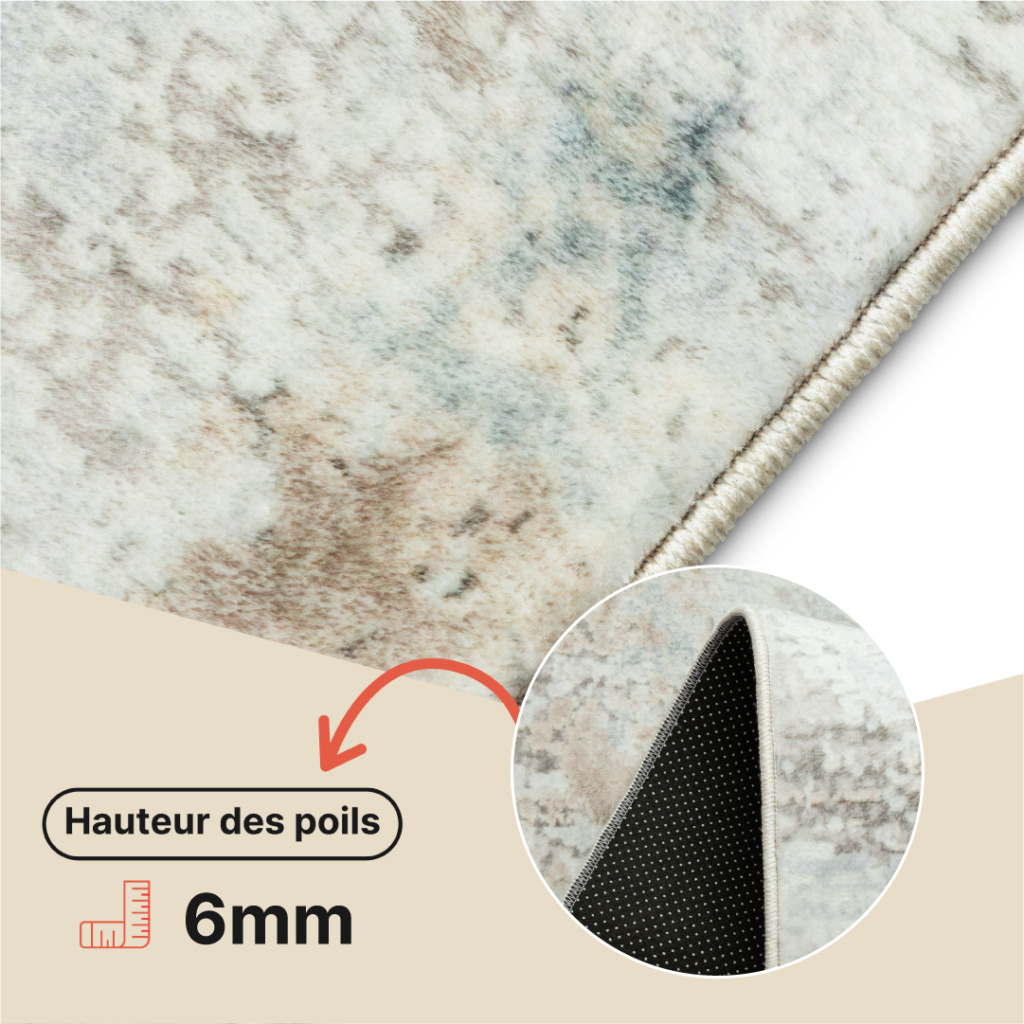 Tapis Venezia Moderne Abstrait Crème Marron Antidérapant