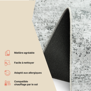 Tapis Bari Abstrait Gris Clair Antidérapant