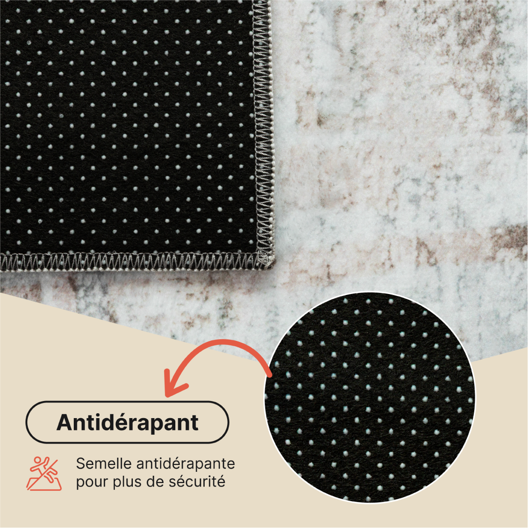 Tapis Venezia Abstrait Camel Terre Antidérapant
