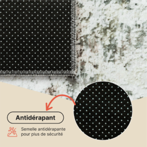 Tapis Venezia Abstrait Moderne Kaki Ocre Antidérapant
