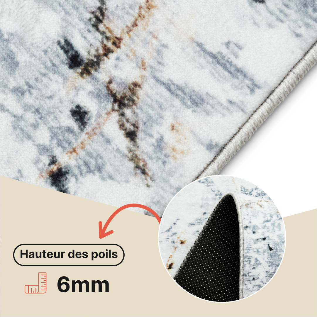 Tapis Venezia Effet Craquelé Multicolore Antidérapant