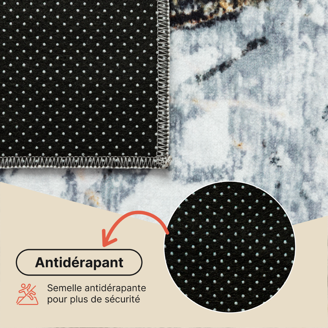 Tapis Venezia Effet Craquelé Multicolore Antidérapant