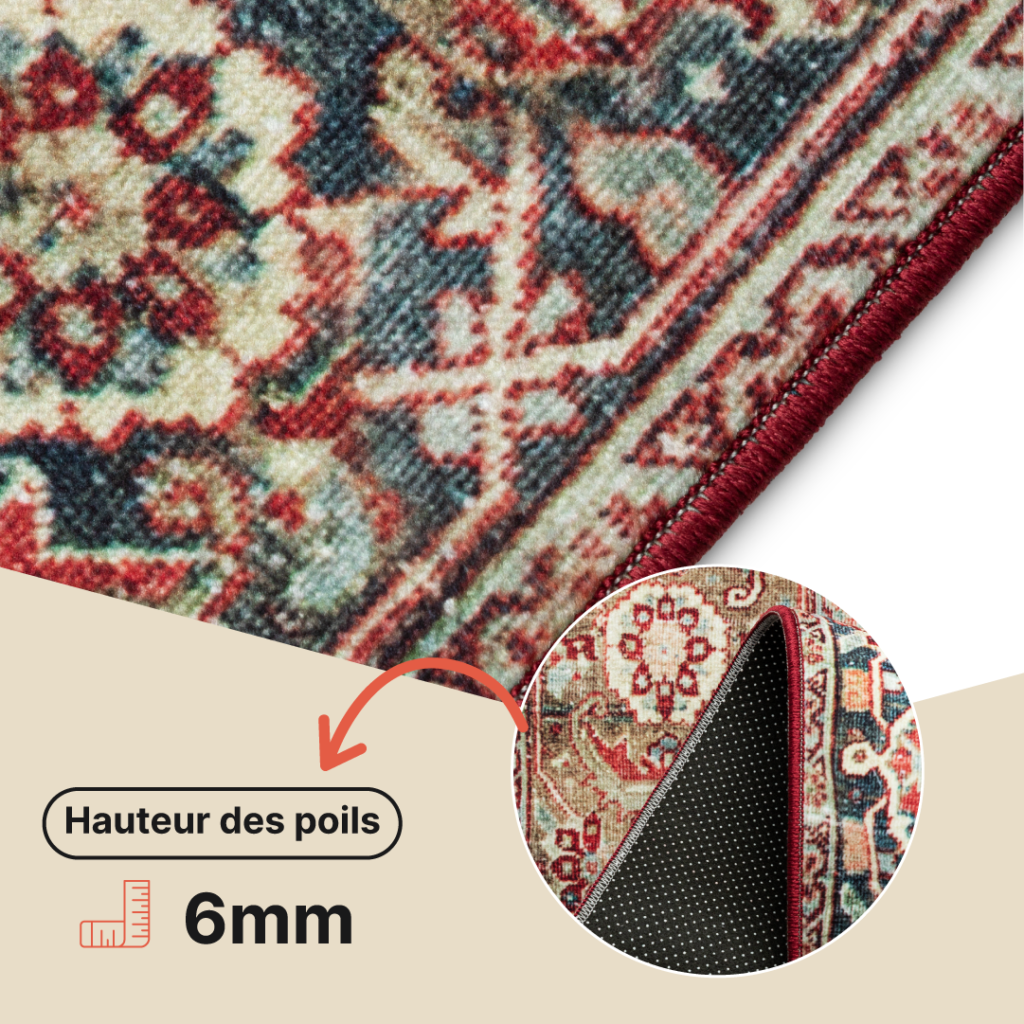 Tapis Ispahan Multicolore Classique Antidérapant