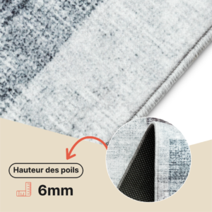 Tapis Venezia Moderne Géométrique Carmin Gris Antidérapant