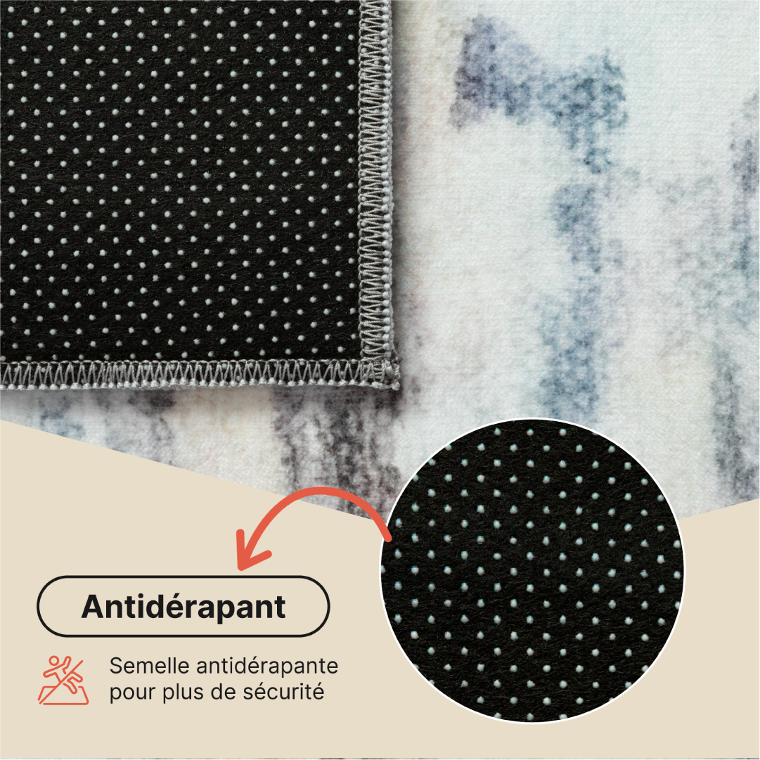 Tapis Bari Multicolore Design Pictural Antidérapant