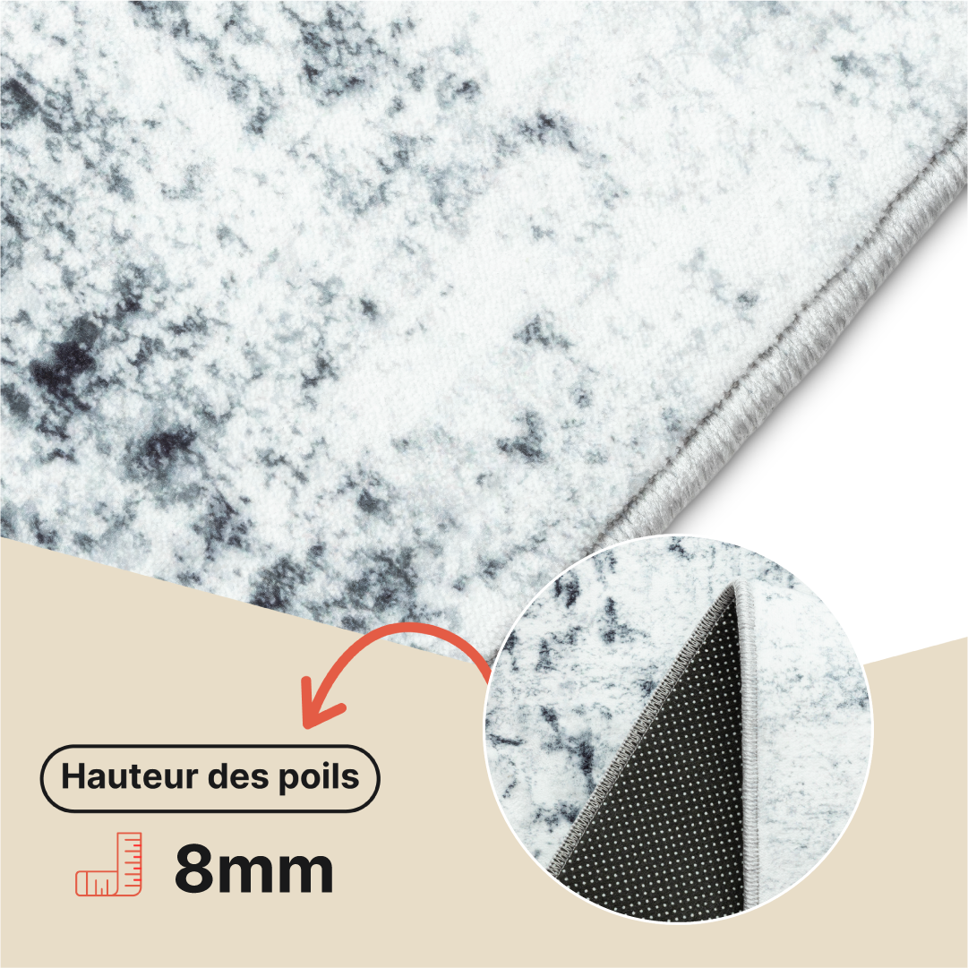 Tapis Bari Abstrait Bleu Foncé  Antidérapant
