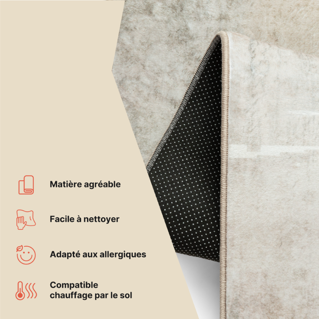 Tapis Venezia Géométrique Abstrait Marron Beige Antidérapant