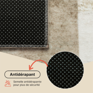 Tapis Venezia Géométrique Abstrait Marron Beige Antidérapant