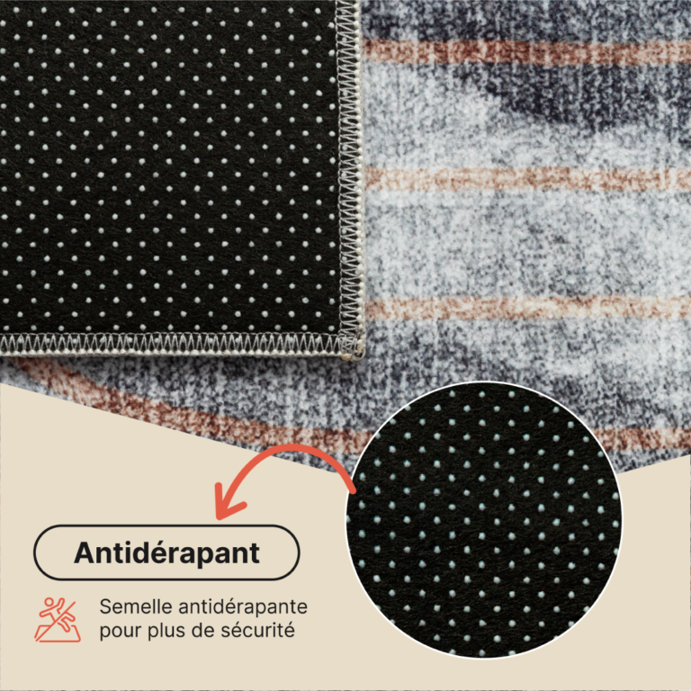 Tapis Venezia Moderne Abstrait Orange Beige Antidérapant