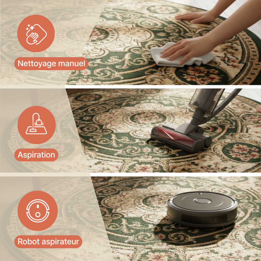 Tapis Atlas Ovale Rouge Beige Traditionnel Rosace