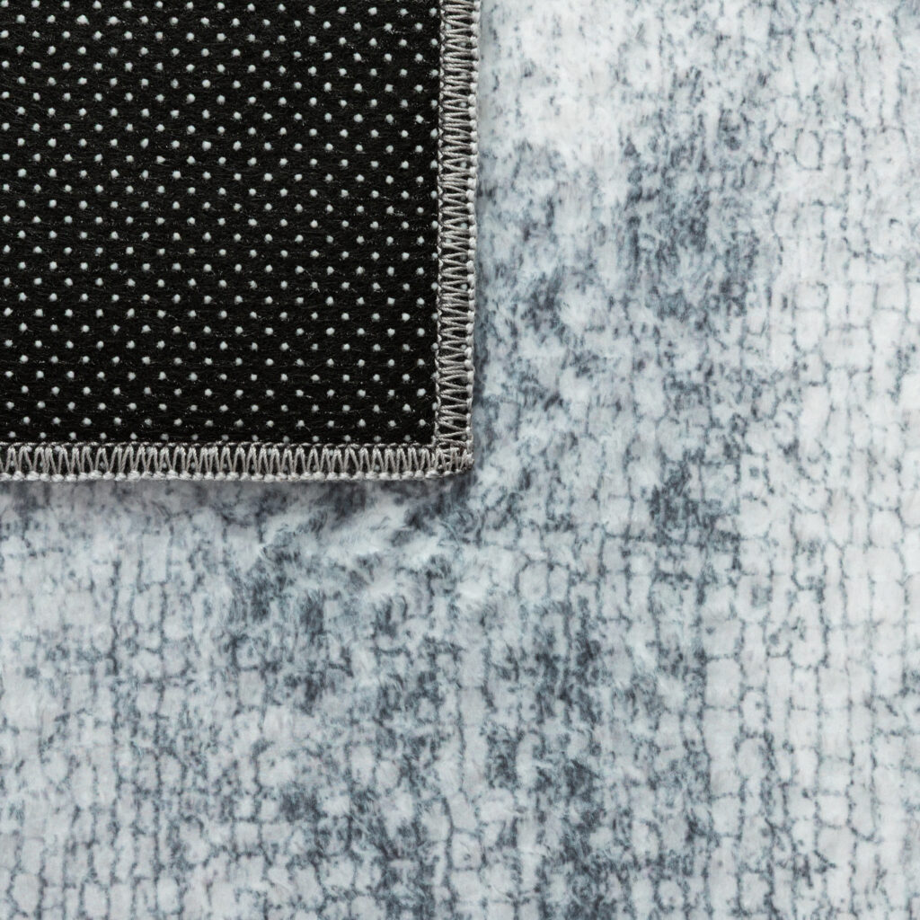 Tapis Bari Abstrait Gris Bleu Antidérapant