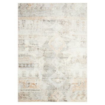 Tapis Bari Abstrait Ethnique Beige Antidérapant