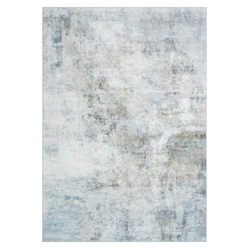 Tapis Bari Abstrait Bleu Crème Antidérapant