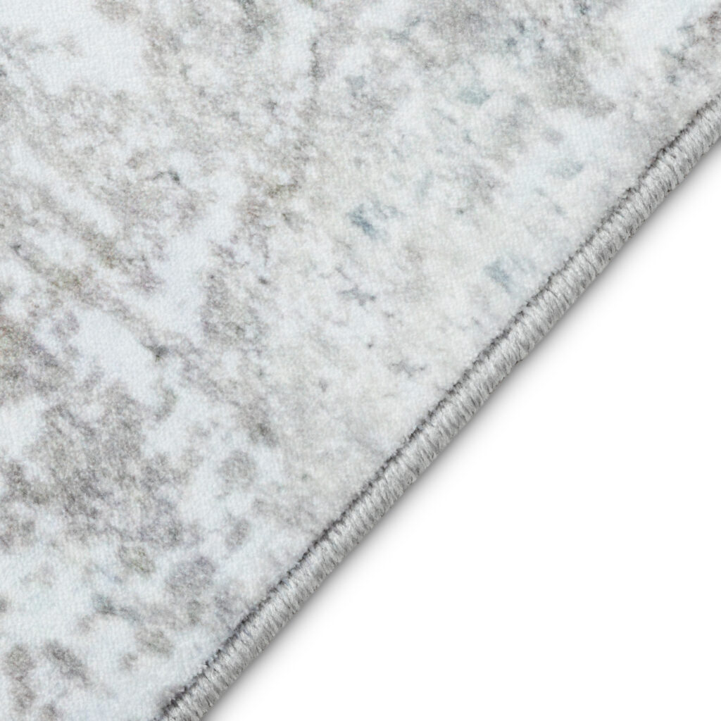Tapis Bari Abstrait Bleu Crème Antidérapant