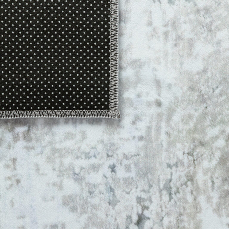 Tapis Bari Abstrait Bleu Crème Antidérapant