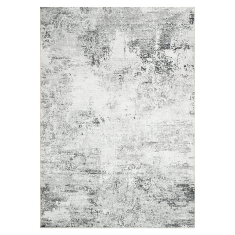 Tapis Bari Abstrait Gris Foncé Crème Antidérapant