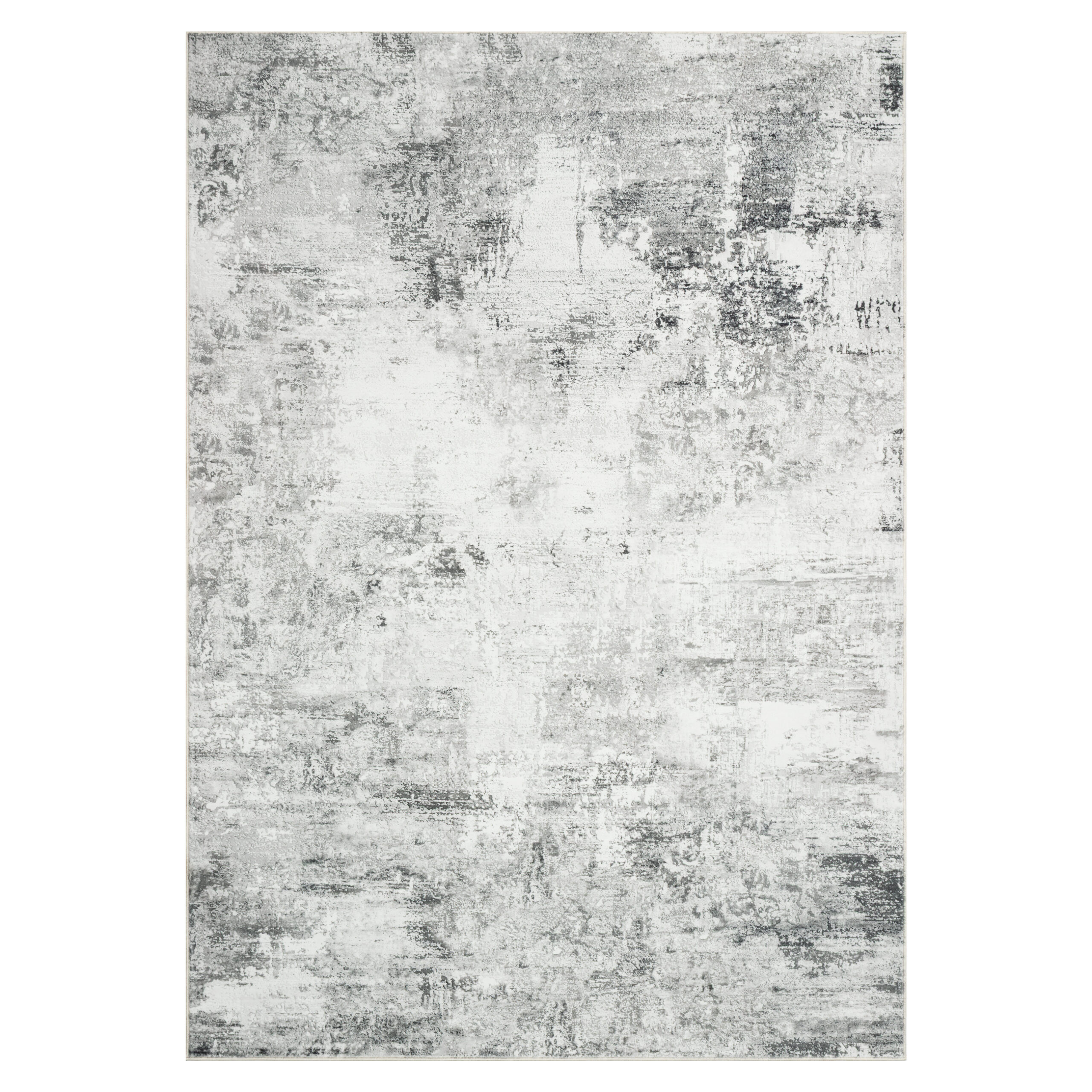 Tapis Bari Abstrait Gris Foncé Crème Antidérapant