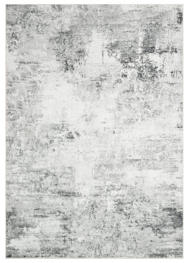 Tapis Bari Abstrait Gris Foncé Crème Antidérapant